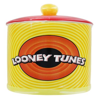 Looney Tunes Bullseye That&#8217;s All Folks Large Canister Ceramic Cookie Jar Image 1
