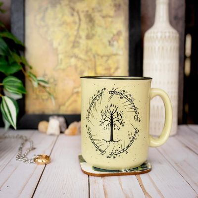 Lord of the Rings Gondor Elven Text 20oz Ceramic Camper Mug Image 3