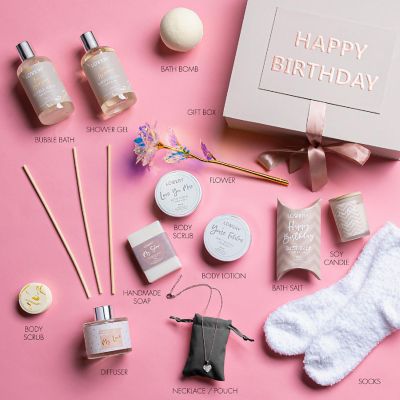 Lovery Birthday Gift Basket - Bath & Spa Gift Set for Women - Luxury Birthday Spa Gift Box Image 1