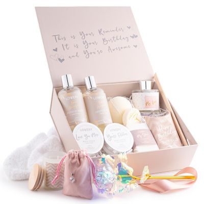 Lovery Birthday Gift Basket - Bath & Spa Gift Set for Women - Luxury Birthday Spa Gift Box Image 2