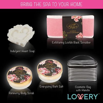 Lovery Home Spa Gift Basket, Luxury 8pc Bath & Body Set Image 2