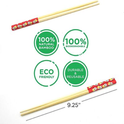 Lucky Cat GAMAGO Cast Bamboo Chopsticks  Set of 4 Image 2