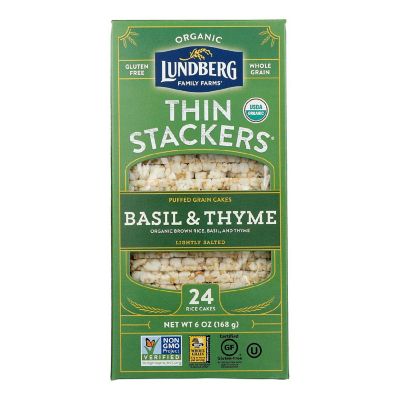 Lundberg Family Farms - Rice Cake Basil Thyme Thin - Case of 6-6 OZ Image 1