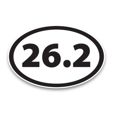 Magnet Me Up 26.2 Marathon Black Oval Magnet Decal, 4x6 Inches, Heavy Duty Automotive Magnet for Car Truck SUV Image 1