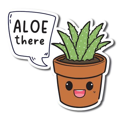 Magnet Me Up Aloe There Cute Funny Plant Succulent Magnet Decal, 5 inches, Heavy Duty Automotive Magnet For Car Truck SUV Or Any Other Magnetic Surface Image 1