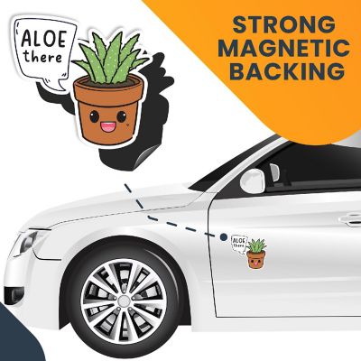 Magnet Me Up Aloe There Cute Funny Plant Succulent Magnet Decal, 5 inches, Heavy Duty Automotive Magnet For Car Truck SUV Or Any Other Magnetic Surface Image 3
