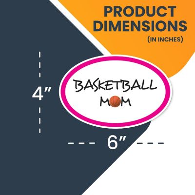 Magnet Me Up Basketball Mom Sports Pink Oval Magnet Decal, 4x6 Inches, Heavy Duty Automotive Magnet For Car Truck SUV Image 1