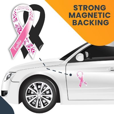 Magnet Me Up Breast Cancer Awareness Pink Mandala Fighter Ribbon Magnet Decal, 3.5x7 Inches, Heavy Duty Automotive Magnet for Car Truck SUV Image 3