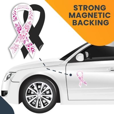 Magnet Me Up Breast Cancer Awareness Pink Mandala Ribbon Magnet Decal, 3.5x7 Inches, Heavy Duty Automotive Magnet for Car Truck SUV Image 3