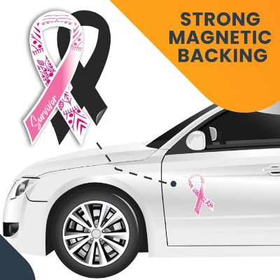 Magnet Me Up Breast Cancer Awareness Pink Mandala Survivor Ribbon Magnet Decal, 3.5x7 Inches, Heavy Duty Automotive Magnet for Car Truck SUV Image 3