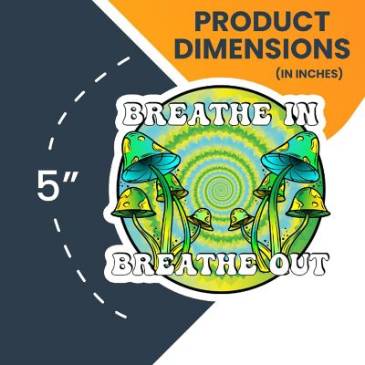 Magnet Me Up Breathe In, Breathe Out Psychedelic Mushroom Tie Dye Magnet Decal, 5 Inches, Automotive Magnet For Car Truck SUV or Any Other Magnetic Surface Image 1