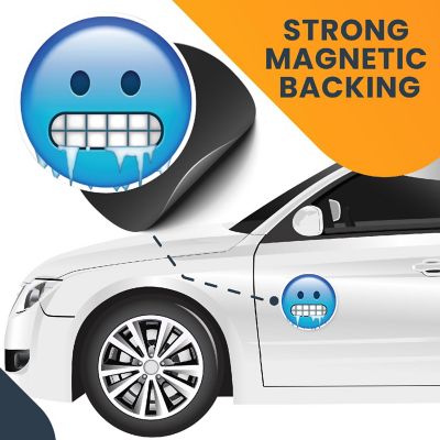 Magnet Me Up Cold Emoticon Magnet Decal, 5 Inch Round, Cute Self-Expression Decorative Magnet For Car, Truck, SUV, Or Any Other Magnetic Surface Image 3