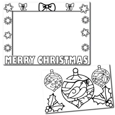 Magnet Me Up Color Your Own Christmas Ornaments Picture Frame DIY Holiday Magnet, 5x7 Inches with 3.5x5.5 Inch Cut-Out, Creative Artistic Image 1