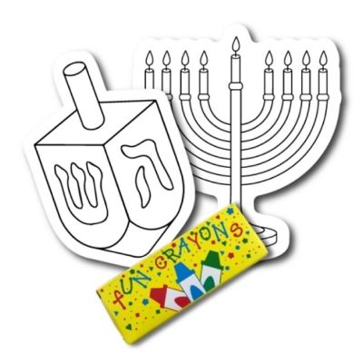 Magnet Me Up Color Your Own Hanukkah Dreidle and Menorah DIY Holiday Magnet, 2 Pack, Creative Artistic Gift Idea Image 1