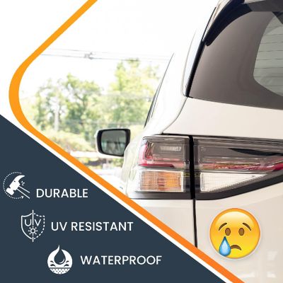 Magnet Me Up Crying Emoticon Magnet Decal, 5 Inch Round, Cute Self-Expression Decorative Magnet For Car, Truck, SUV, Or Any Other Magnetic Surface Image 2