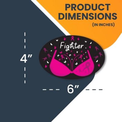 Magnet Me Up Fighter Breast Cancer Awareness Magnet Decal, 4x6 Inches, Heavy Duty Automotive Magnet for Car Truck SUV Image 1