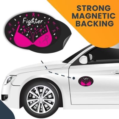 Magnet Me Up Fighter Breast Cancer Awareness Magnet Decal, 4x6 Inches, Heavy Duty Automotive Magnet for Car Truck SUV Image 3