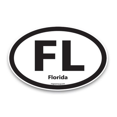 Magnet Me Up FL Florida US State Oval Magnet Decal, 4x6 Inches, Heavy Duty Automotive Magnet for Car Truck SUV Image 1
