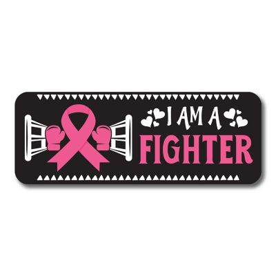 Magnet Me Up I Am A Fighter Breast Cancer Awareness Magnet Decal, 3x8 Inches, Heavy Duty Automotive Magnet For Car Truck SUV Or Any Other Magnetic Surface Image 1