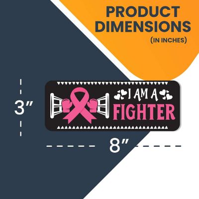 Magnet Me Up I Am A Fighter Breast Cancer Awareness Magnet Decal, 3x8 Inches, Heavy Duty Automotive Magnet For Car Truck SUV Or Any Other Magnetic Surface Image 1