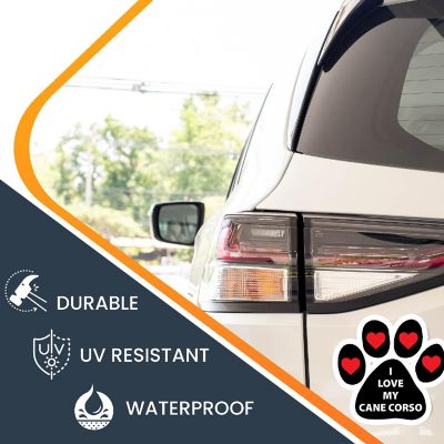 Magnet me Up I Love My Cane Corso Pawprint Magnet Decal, 5 Inch, Heavy Duty Automotive Magnet for Car Truck SUV Image 2