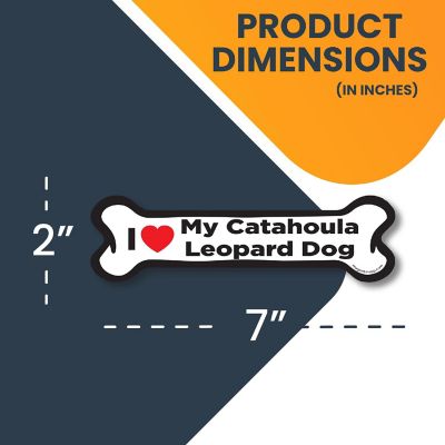 Magnet Me Up I Love My Catahoula Leopard Dog Dog Bone Magnet Decal, 2x7 Inches, Heavy Duty Automotive Magnet for Car Truck SUV Image 1