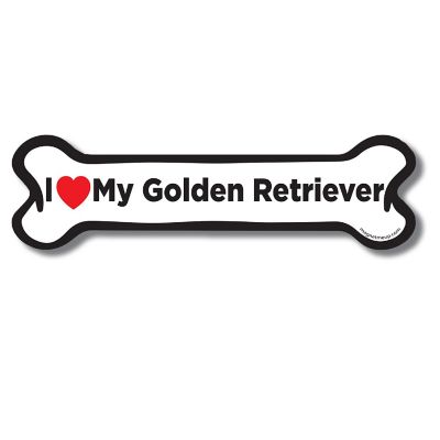 Magnet Me Up I Love My Golden Retriever Dog Bone Magnet Decal, 2x7 Inches, Heavy Duty Automotive Magnet for Car Truck SUV Image 1