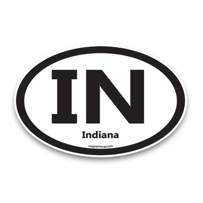 Magnet Me Up IN Indiana US State Oval Magnet Decal, 4x6 Inches, Heavy Duty Automotive Magnet for Car Truck SUV Image 1