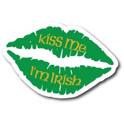 Magnet Me Up Kiss Me I'm Irish St. Patrick's Day Green Lips Magnet Decal, 6 Inches, Heavy Duty Automotive Magnet for Car Truck SUV Image 1