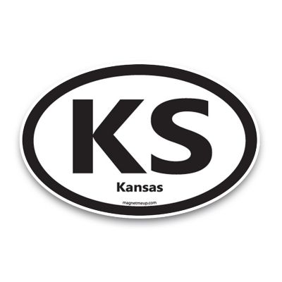 Magnet Me Up KS Kansas US State Oval Magnet Decal, 4x6 Inches, Heavy Duty Automotive Magnet for Car Truck SUV Image 1
