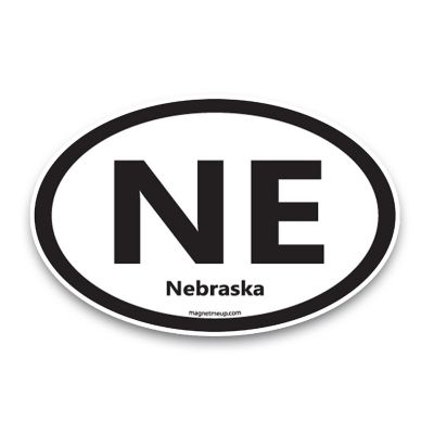 Magnet Me Up NE Nebraska US State Oval Magnet Decal, 4x6 Inches, Heavy Duty Automotive Magnet for Car Truck SUV Image 1