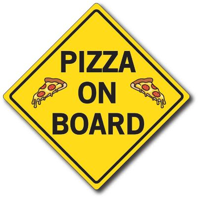 Magnet Me Up Pizza On Board Magnet Decal, 5x5 Inches, Heavy Duty Automotive Magnet for Car Truck SUV Image 1