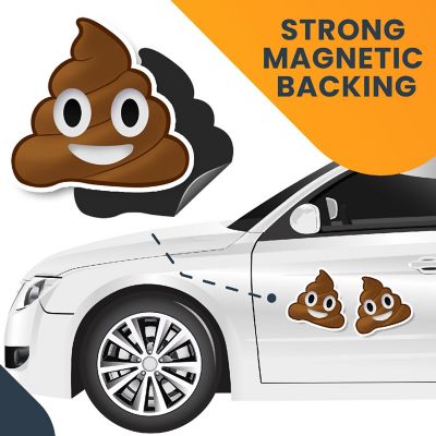 Magnet Me Up Poop Emoticon Magnet Decal, 5 Inch, 2 Pack, Cute Self-Expression Decorative Magnet for Car, Truck, SUV, Or Any Other Magnetic Surface Image 3