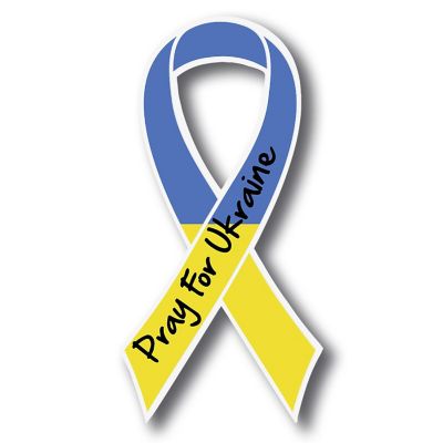 Magnet Me Up Pray For Ukraine Ribbon Magnet Decal, 3.5x7 Inches, Heavy Duty Automotive Magnet for Car Truck SUV Image 1