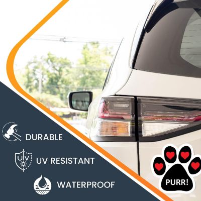 Magnet Me Up Purr! with Heart Pawprint Magnet Decal, 5 Inch, Heavy Duty Automotive Magnet for Car Truck SUV Image 2