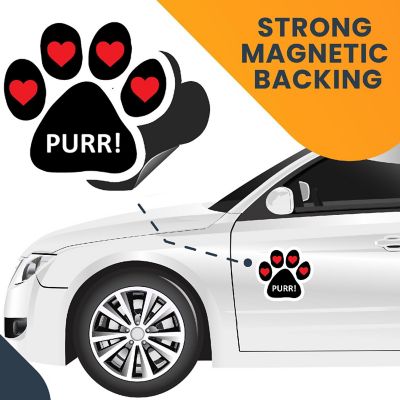 Magnet Me Up Purr! with Heart Pawprint Magnet Decal, 5 Inch, Heavy Duty Automotive Magnet for Car Truck SUV Image 3