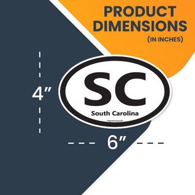 Magnet Me Up SC South Carolina US State Oval Magnet Decal, 4x6 Inches, Heavy Duty Automotive Magnet for Car Truck SUV Image 1