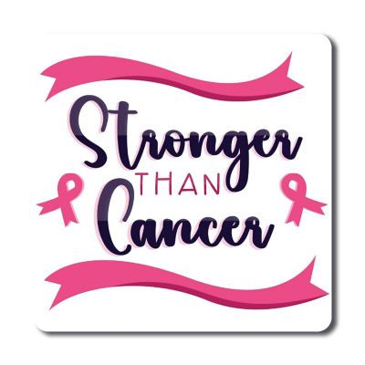 Magnet Me Up Stronger Than Cancer Breast Cancer Awareness Magnet Decal, 5x5 inch, Heavy Duty Automotive Magnet For Car Truck SUV Or Any Other Magnetic Surface Image 1