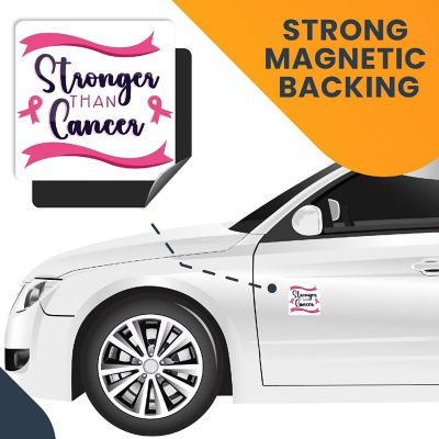 Magnet Me Up Stronger Than Cancer Breast Cancer Awareness Magnet Decal, 5x5 inch, Heavy Duty Automotive Magnet For Car Truck SUV Or Any Other Magnetic Surface Image 3