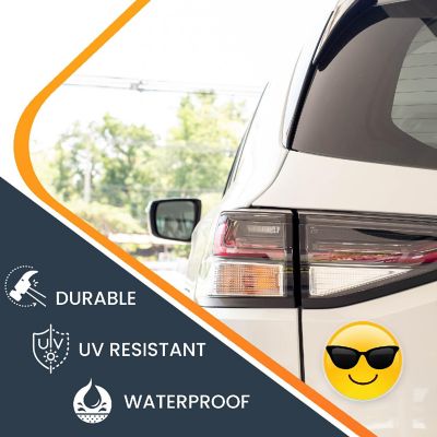 Magnet Me Up Sunglasses Cool Emoticon Magnet Decal, 5 Inch Round, Cute Self-Expression Decorative Magnet for Car, Truck, SUV, Or Any Other Magnetic Surface Image 2