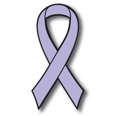 Magnet Me Up Support All Cancer Awareness Lavender Ribbon Magnet Decal, 3.5x7 Inches, Heavy Duty Automotive Magnet for Car Truck SUV Image 1