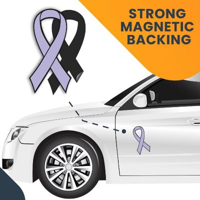 Magnet Me Up Support All Cancer Awareness Lavender Ribbon Magnet Decal, 3.5x7 Inches, Heavy Duty Automotive Magnet for Car Truck SUV Image 3