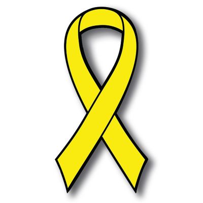 Magnet Me Up Support Bladder Cancer Awareness Yellow Ribbon Magnet Decal, 3.5x7 Inches, Heavy Duty Automotive Magnet for Car Truck SUV Image 1