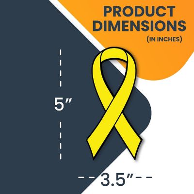 Magnet Me Up Support Bladder Cancer Awareness Yellow Ribbon Magnet Decal, 3.5x7 Inches, Heavy Duty Automotive Magnet for Car Truck SUV Image 1