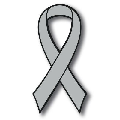 Magnet Me Up Support Brain Cancer Awareness Grey Ribbon Magnet Decal, 3.5x7 Inches Heavy Duty Automotive Magnet for Car Truck SUV Image 1