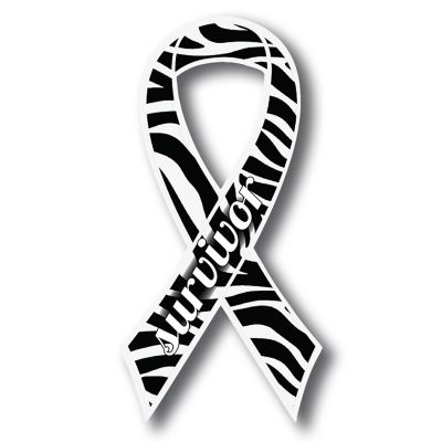 Magnet Me Up Support Carcinoid Cancer Survivor Zebra Ribbon Magnet Decal, 3.5x7 Inches, Heavy Duty Automotive Magnet for Car Truck SUV Image 1