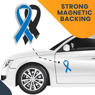 Magnet Me Up Support Colon Cancer Awareness Blue Ribbon Magnet Decal, 3.5x7 Inches, Heavy Duty Automotive Magnet for Car Truck SUV Image 3