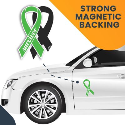 Magnet Me Up Support Gallbladder Cancer Survivor Kelly Green Ribbon Magnet Decal, 3.5x7 Inches, Heavy Duty Automotive Magnet for Car Truck SUV Image 3