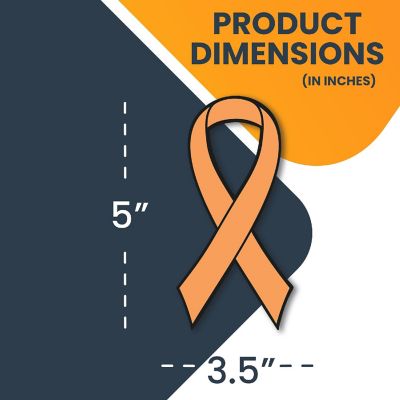 Magnet Me Up Support Leukemia and Kidney Cancer Awareness Orange Ribbon Magnet Decal, 3.5x7 Inches, Heavy Duty Automotive Magnet for Car Truck SUV Image 1