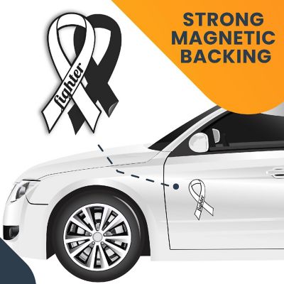 Magnet Me Up Support Lung Cancer Fighter White Ribbon Magnet Decal, 3.5x7 Inches, Heavy Duty Automotive Magnet for Car Truck SUV Image 3
